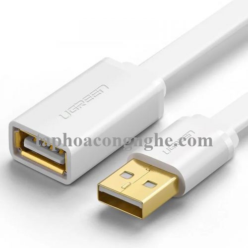 Ugreen 40329 0.5M màu Trắng Cáp tín hiệu nối dài USB 2.0 lõi thuần đồng dáng dẹt US103 30040329